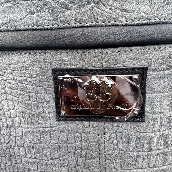 Sharif Gray and Black Shoulder Bag with Silver Accent - Picture 6 of 14